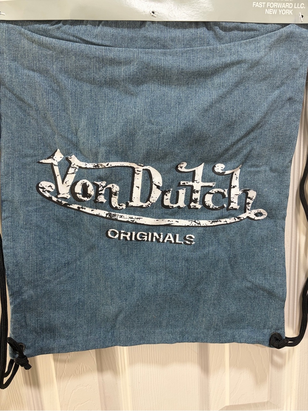 Von Dutch Blue Graphic Drawstring Backpack - Picture 2 of 2